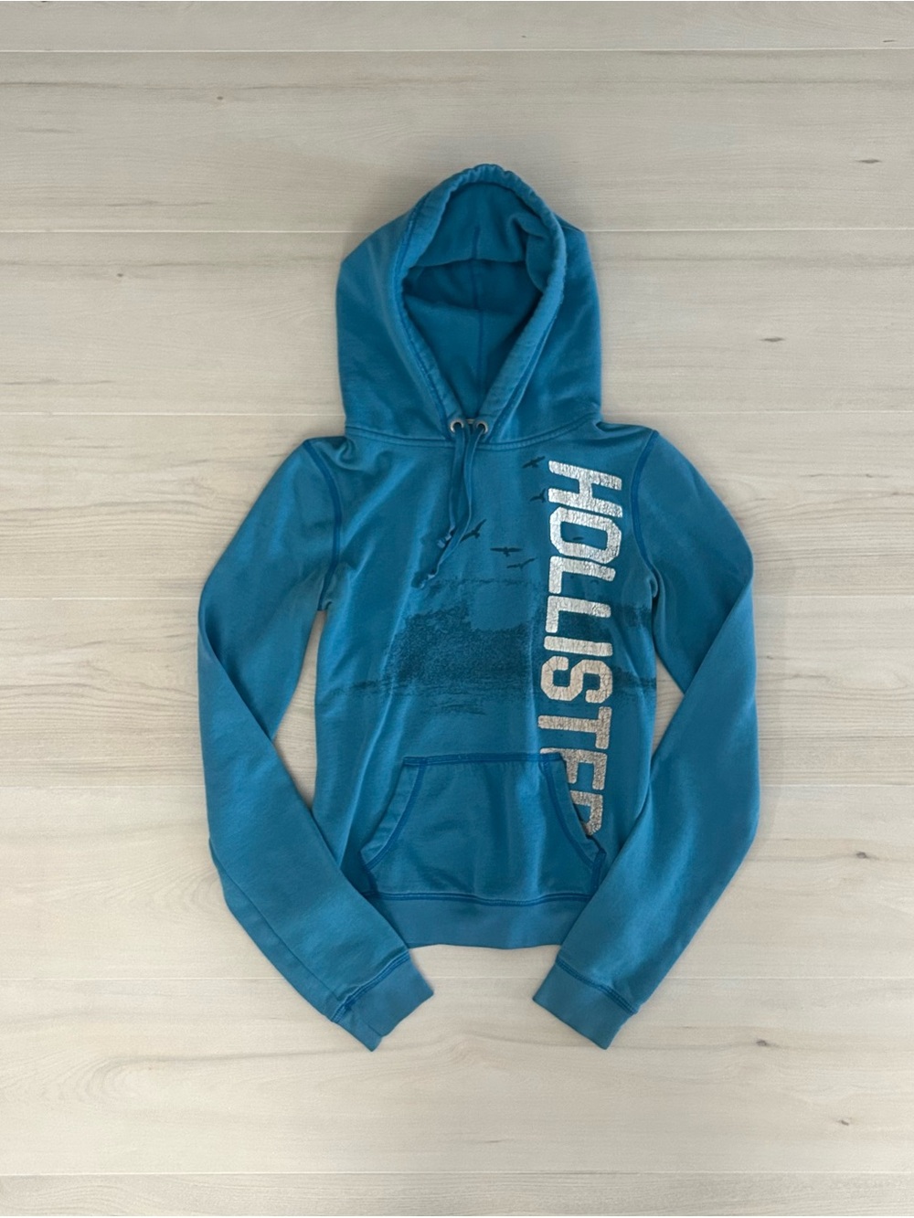 blue hollister cali 1922 fitted hoodie